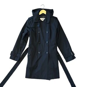 London Fog Navy Double-Breasted Raincoat for Kids
